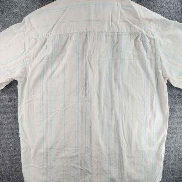 Quiksilver Button Up Shirt Short Sleeve Men Surf Outdoors Striped Large Colorful - Picture 16 of 16